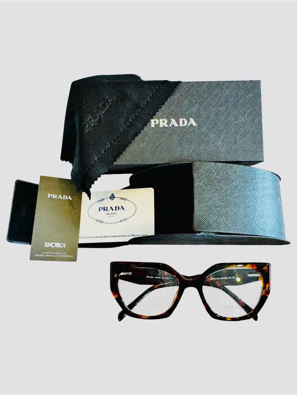 Authentic Prada Cat-Eye Optical Frames 55-20-145 (Color C4 - Tortoise Shell)